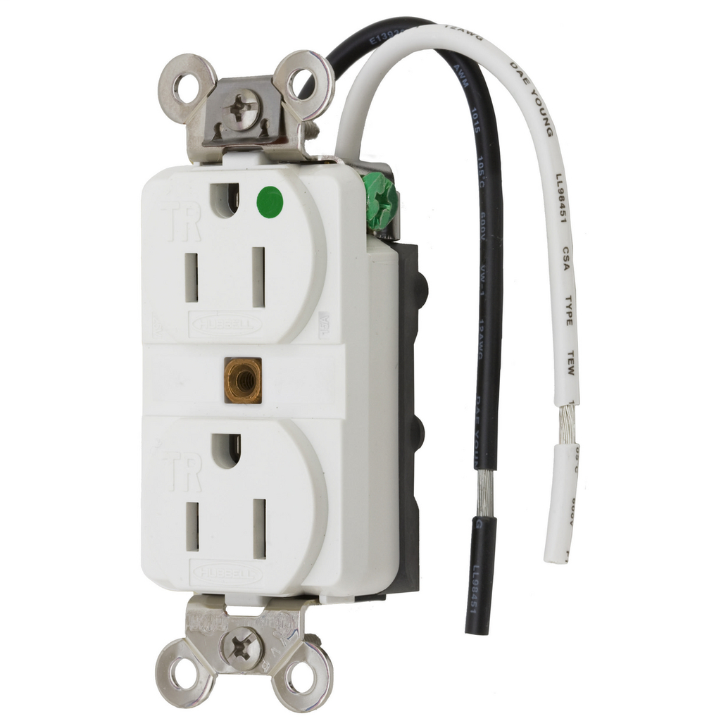 HBL Extra Heavy Duty Hospital Grade Duplex Receptacles
