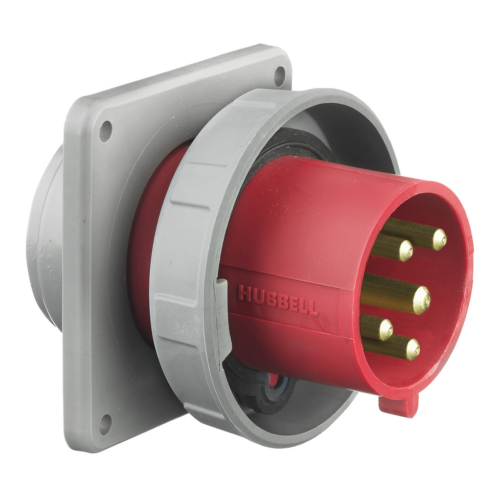 Watertight IEC Pin and Sleeve Inlet, 4P5W, 16A 380-415V