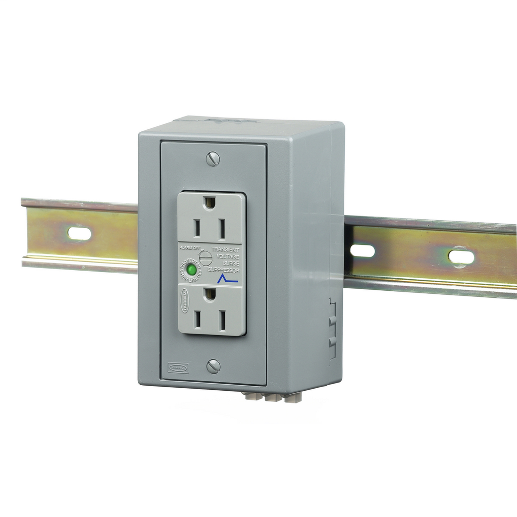 DIN Rail Utility Box-TVSS Duplex Receptacles