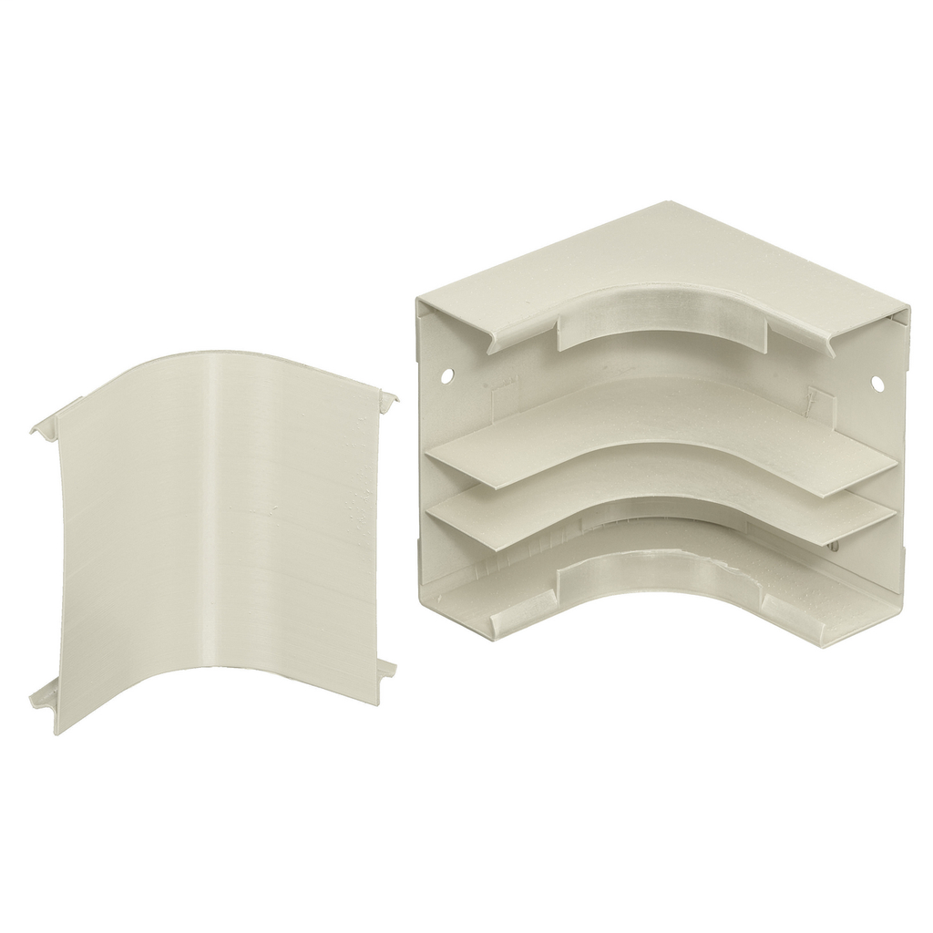 HBL4750 Series Metal Raceway, Divided Internal Elbow, Ivory