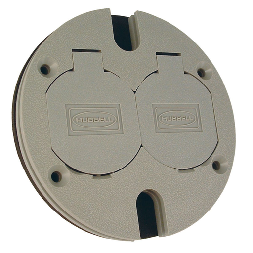 Product image for Raco 6268 Round Floor Box Duplex Non-Metallic Cover with Lift Lids