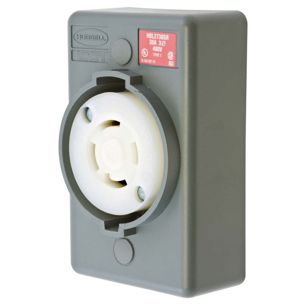 Safety-Shroud Receptacle