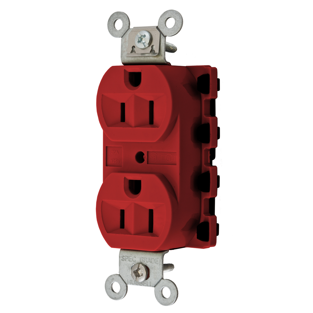 Product image for Hubbell SNAP5262RA Snap2Connect® 15A/125V DPLX, RED