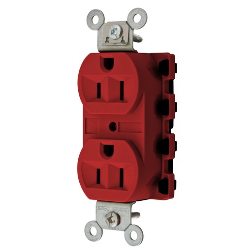 Product image for Hubbell SNAP5262RA Snap2Connect® 15A/125V DPLX, RED