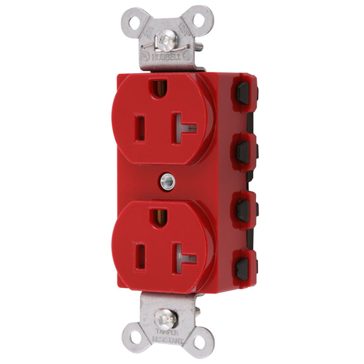 Product image for Hubbell SNAP5362RTRA S-CONNECT DUP 20A/125V TR RD