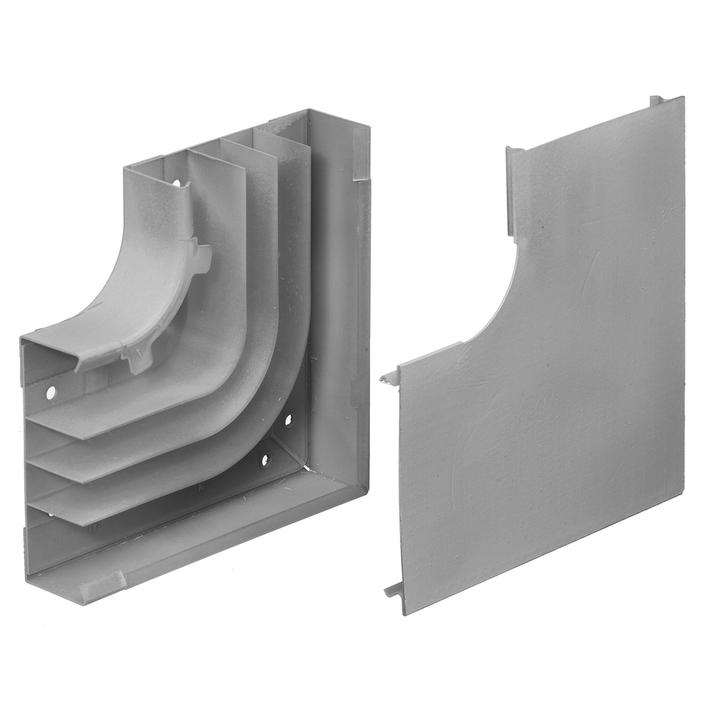 HBL4750 Series Metal Raceway, Divided Flat Elbow, Gray