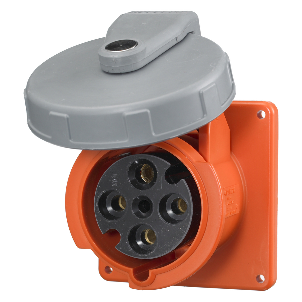 Watertight IEC Pin and Sleeve Receptacle, 3P4W, 60A 125/250V