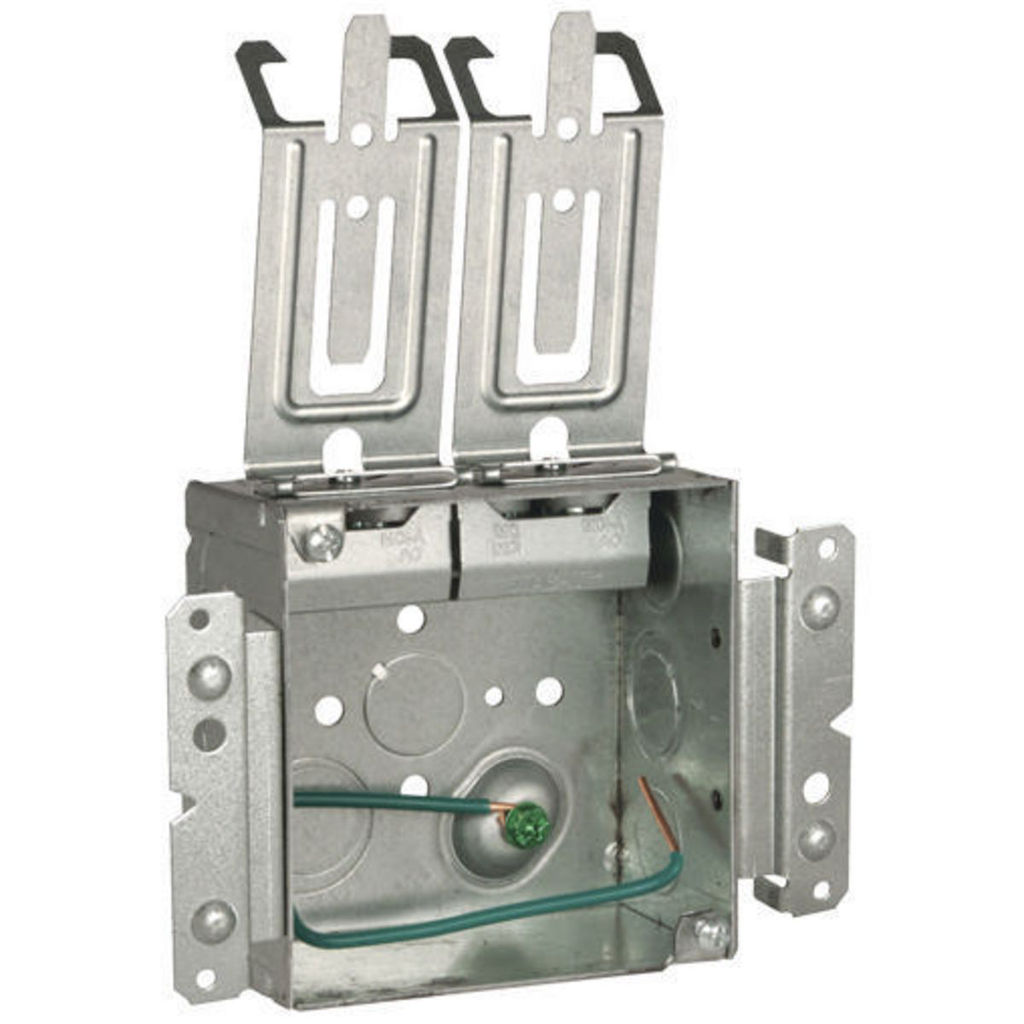 Product image for Raco 244MSCM 4" Square Box, 2-1/8" Deep w/Top Stab-it M-Bracket