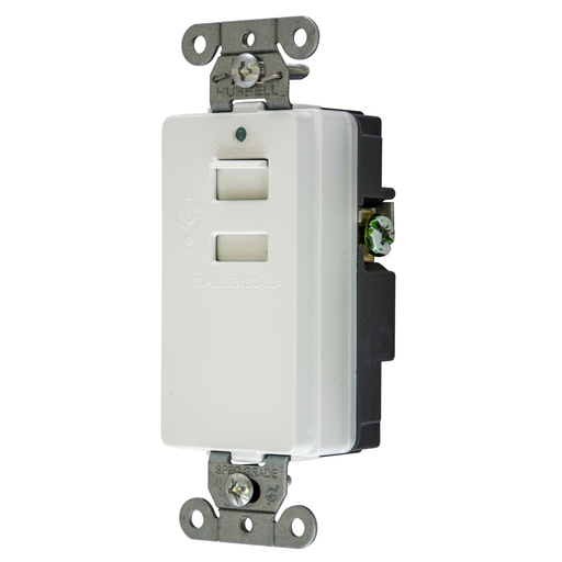 Product image for Hubbell USB2W USB CHRGR 2 PORT 3A 5 V WHITE
