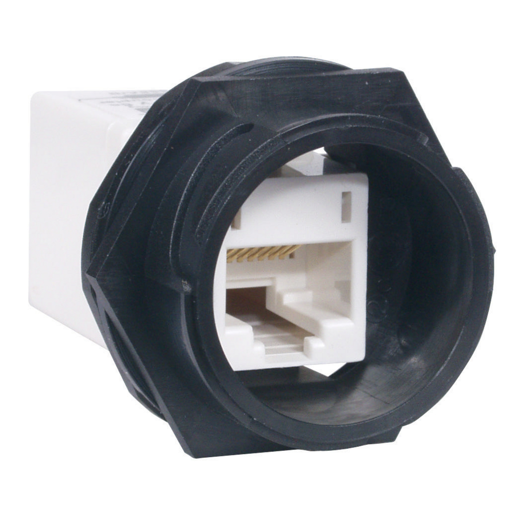 Hubbell Wiring Devices HI5EC CAT 5E Hi-Impact Jack In-Line White Coupler Hubbell Wiring Devices HI5EC CAT 5E Hi-Impact Jack In-Line White Coupler