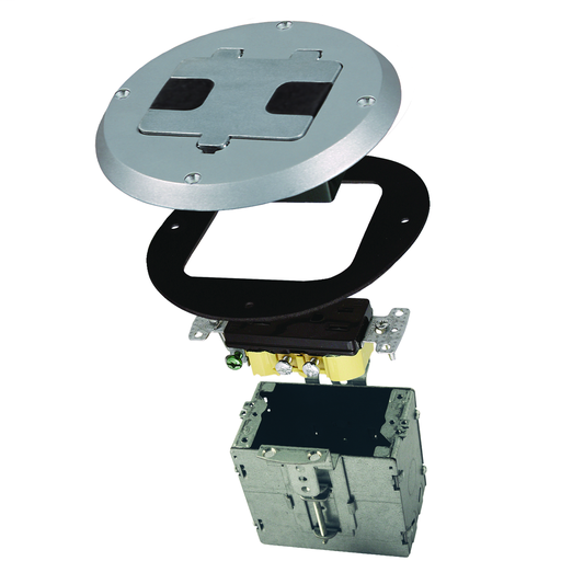 Product image for RACO 6239SS RECESSED FLR BOX KIT 15