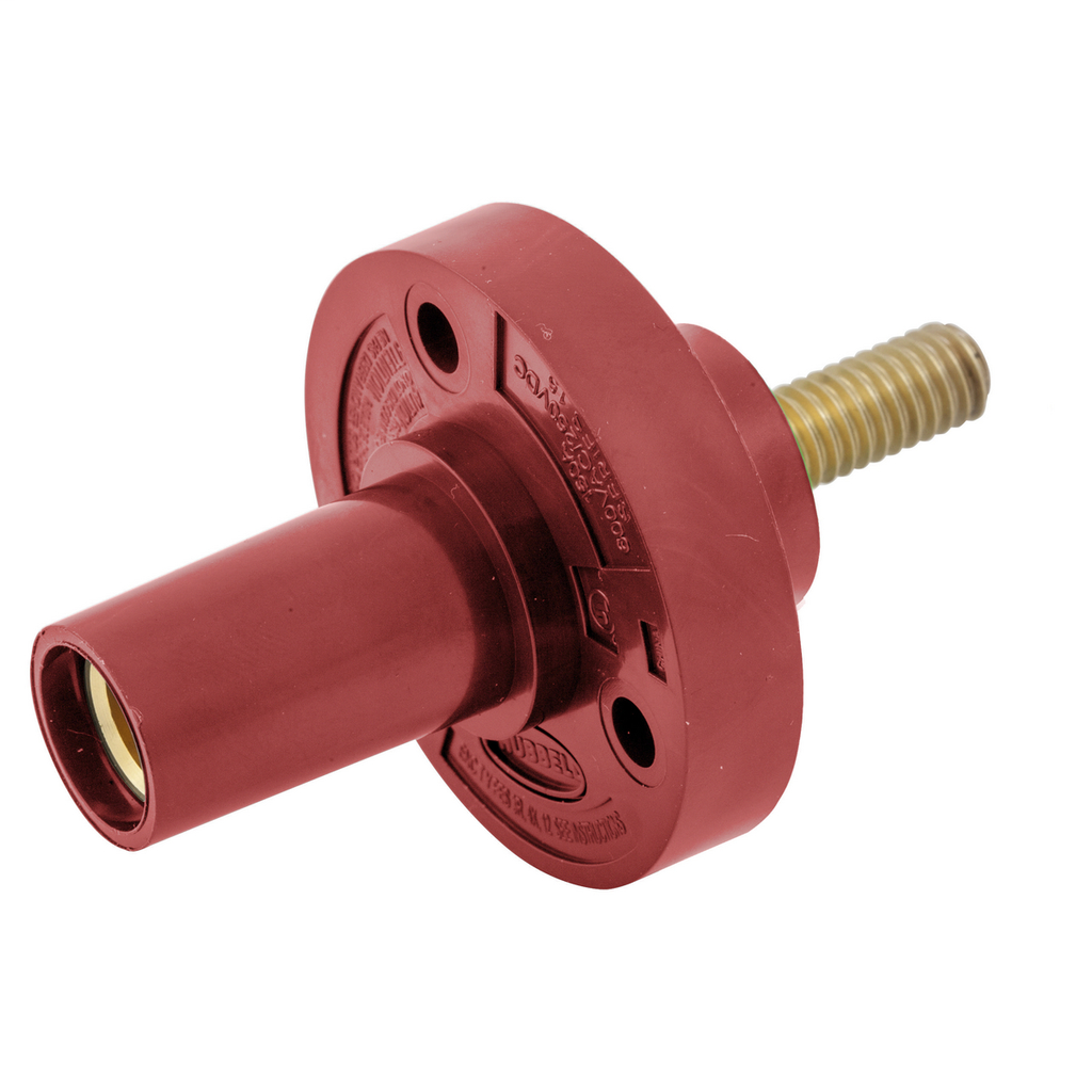 Single Pole Products, Female Receptacle, Threaded Stud Termination, 150 Amp Series, Red