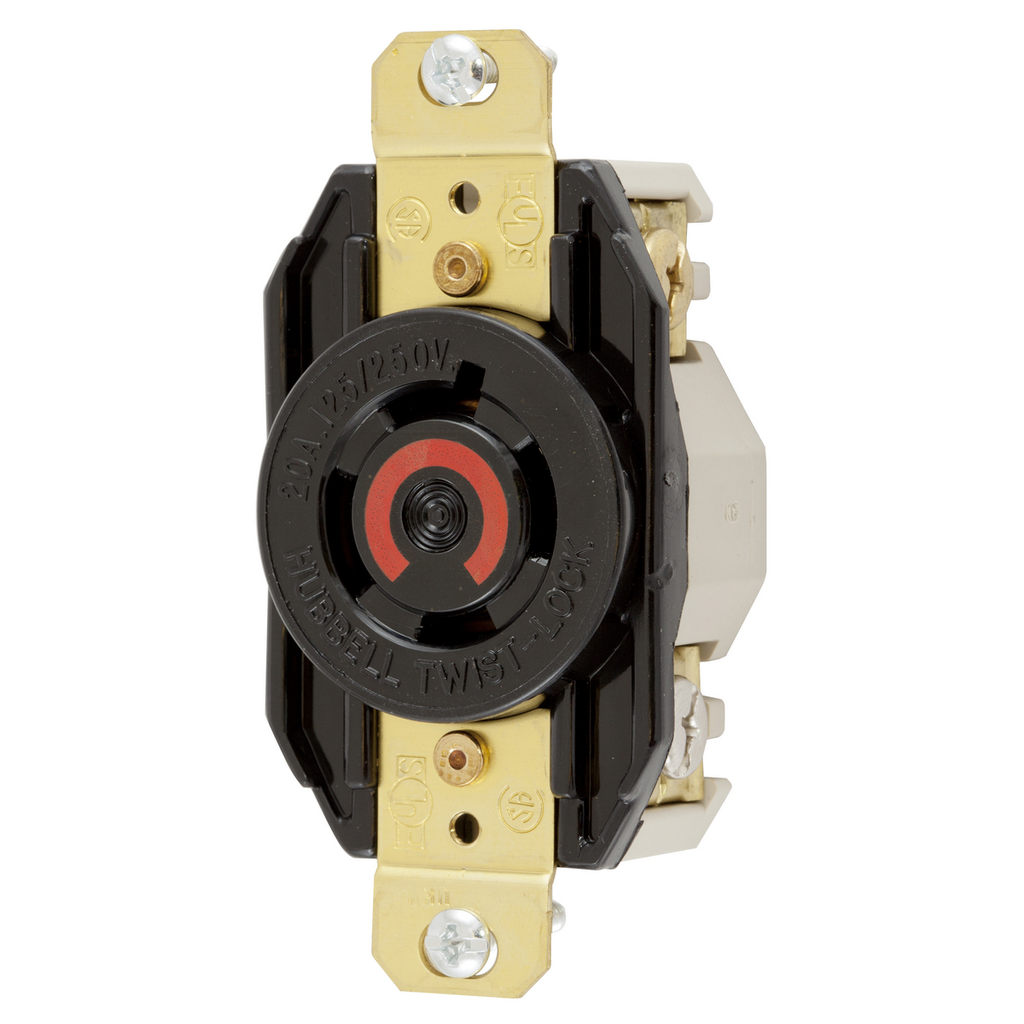 Hubbell HBL2410 20A 125/250V Twist-Lock Receptacle, L14-20R, Black