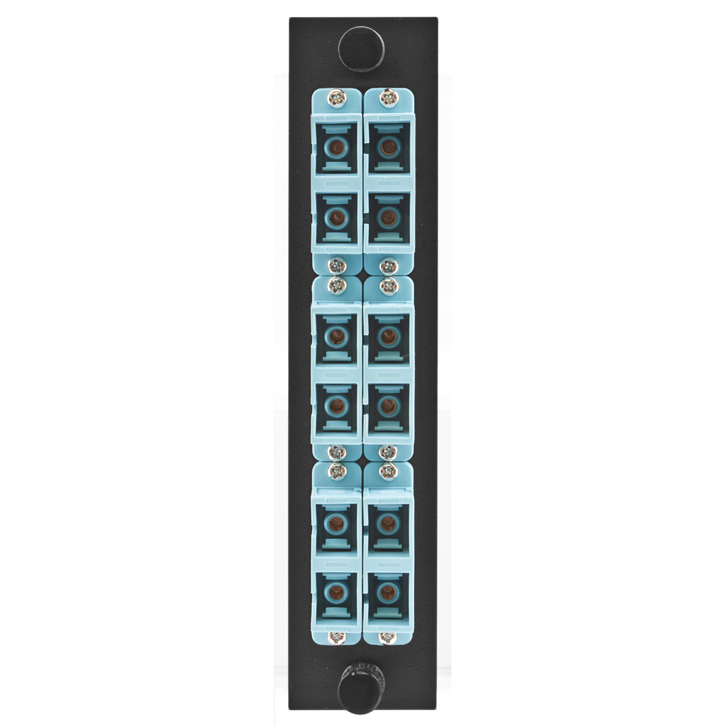Product image for Hubbell Wiring Devices FSPSCDM6AQ 12-Fiber 6 SC Duplex Fiber Adapter Panel