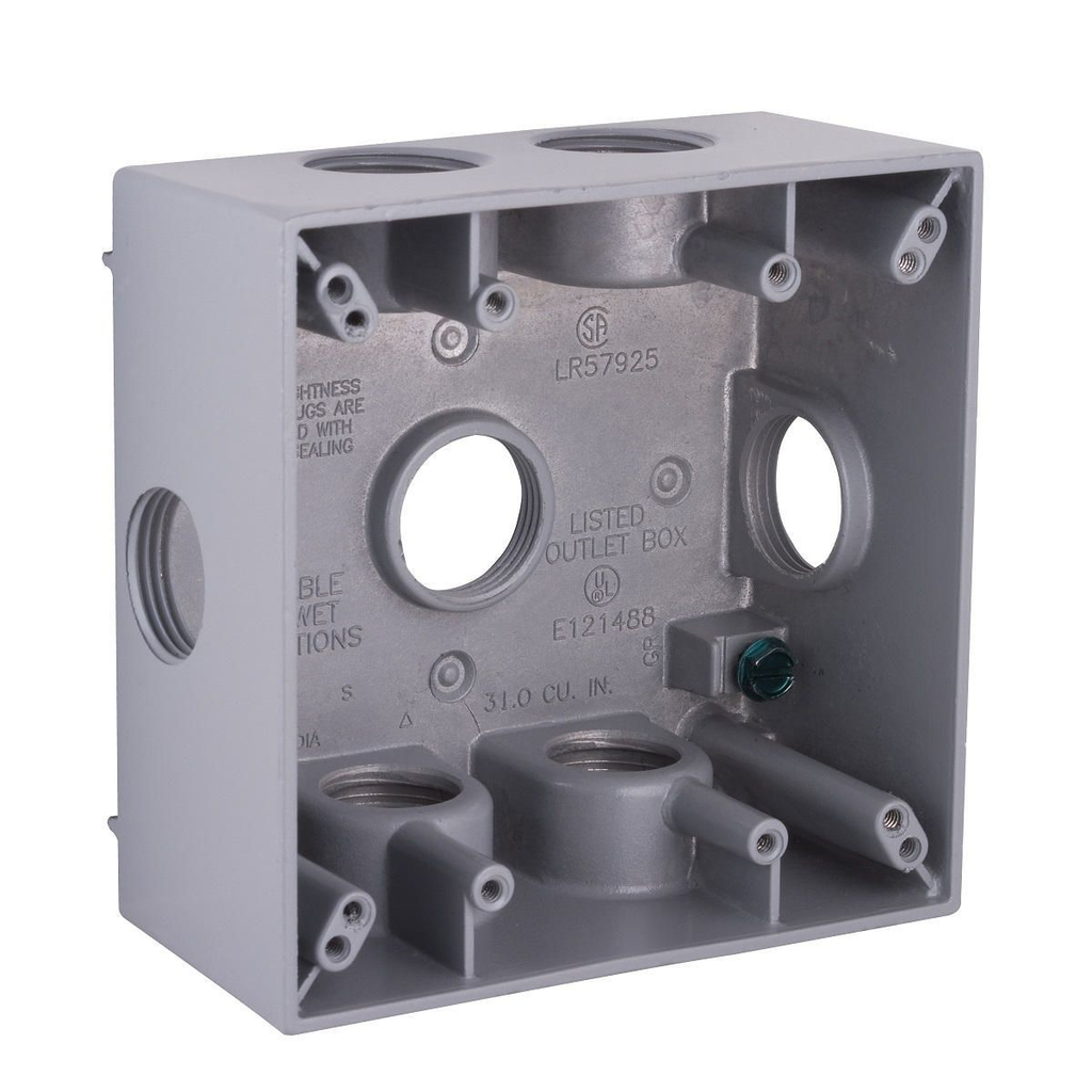 2 in. Deep with Lugs - Seven Threaded Outlets - 4-1/2 in. x 4-1/2 in.