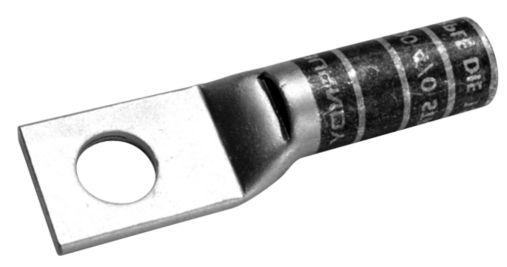 LUG purple 4//0 flx 2 hole 3//8/" stud 1/" spacing lng brl w//inspectn UL listed