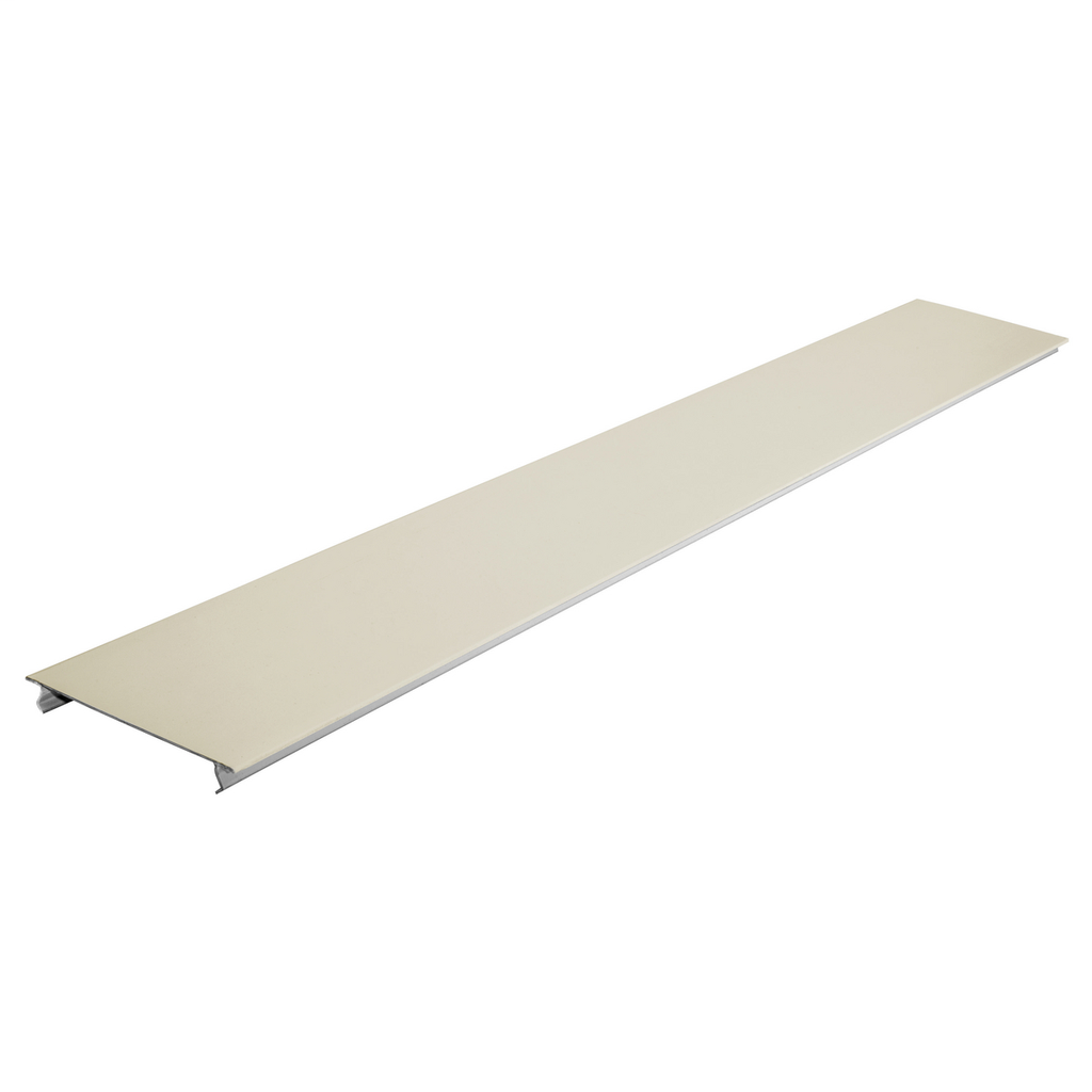 HBL4750 Series Metal Raceway, Single/Dual Channel Pre-Cut Cover, Ivory
