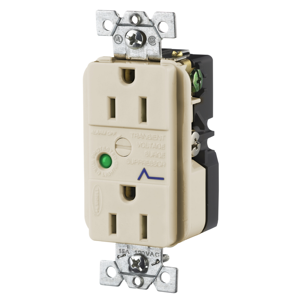 TVSS Duplex Receptacle with Light and Alarm