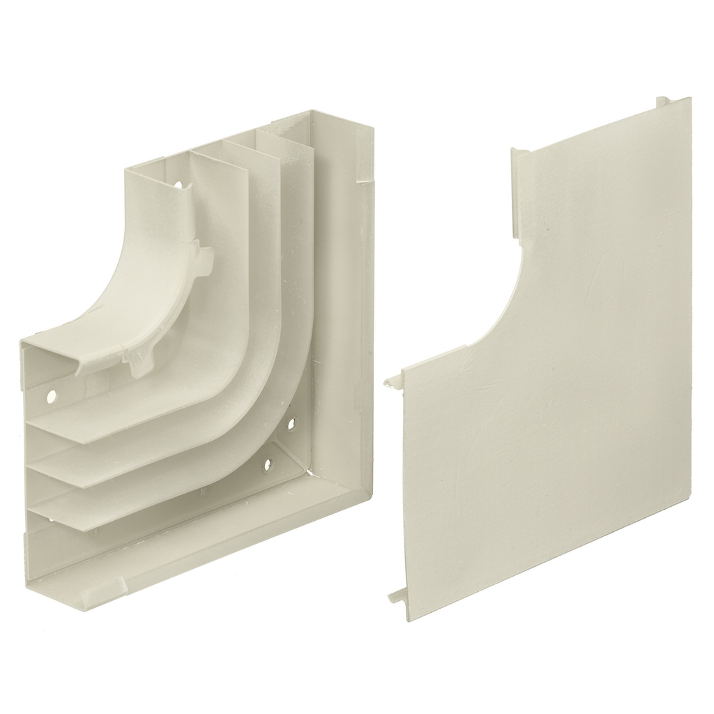 HBL4750 Series Metal Raceway, Divided Flat Elbow, Ivory