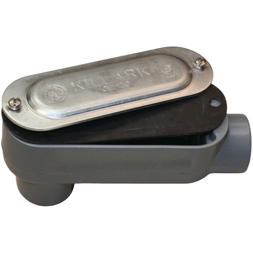 O Series/Duraloy 5 Series - Aluminum Conduit Body With Cover And Gasket- LB Type - Hub Size 1/2 Inch - Volume 4.0 Cubic Inches