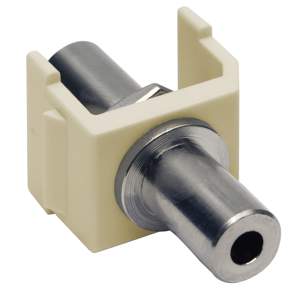 Snap-Fit, Keystone, 3.5 MM Stereo Jack, Female to Female, Electric Ivory