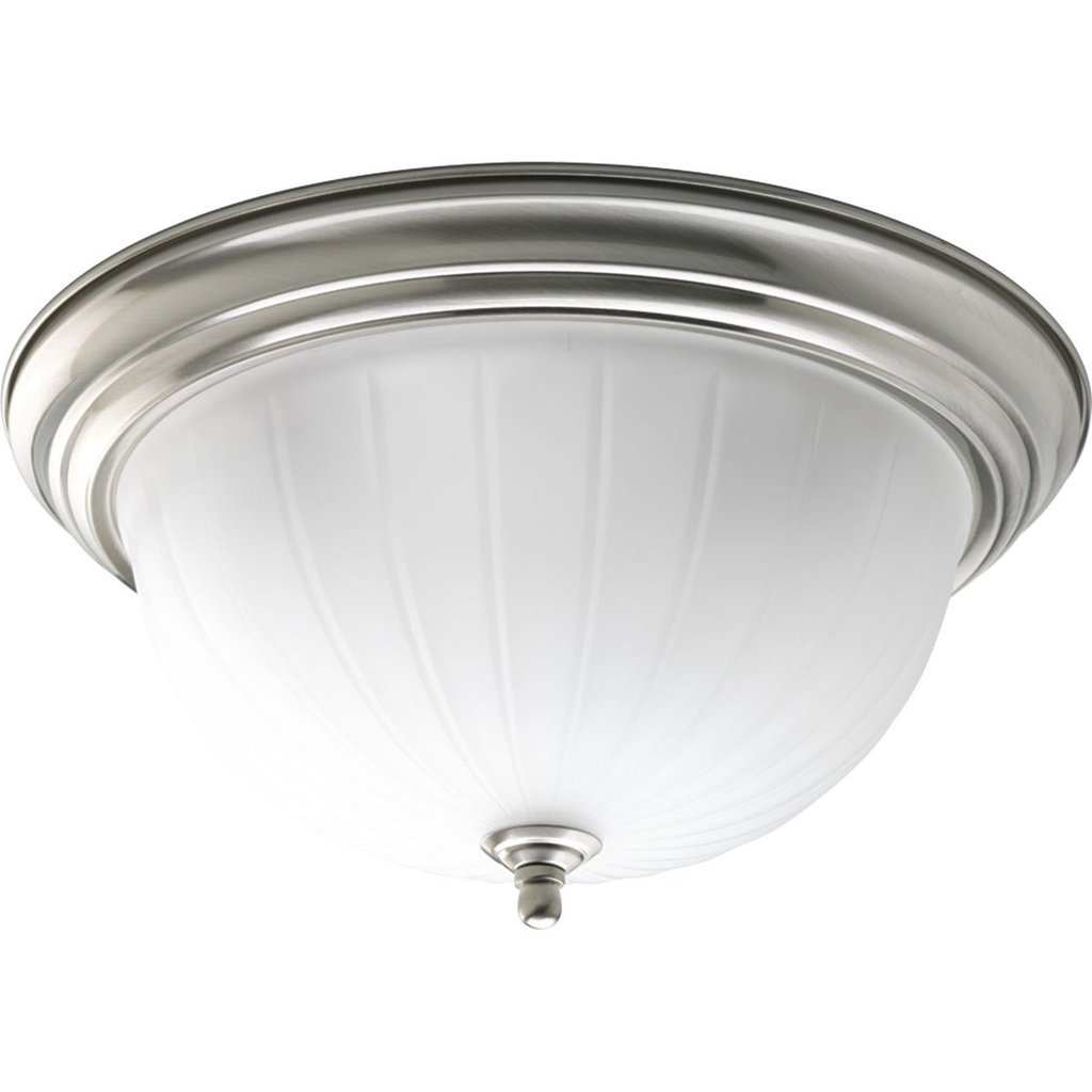 Product image for Progress Lighting HS31005-09 3-Lamp 120 Volt 100 W Brushed Nickel Incandescent Flush Mount Light Fixture