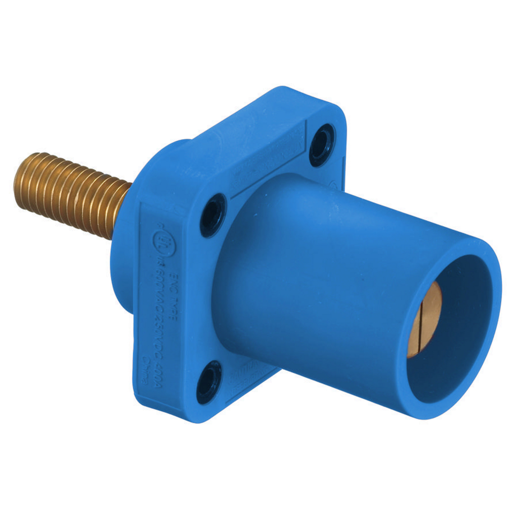 400 Amp Stud Type Panel Mount Male Receptacle, Blue