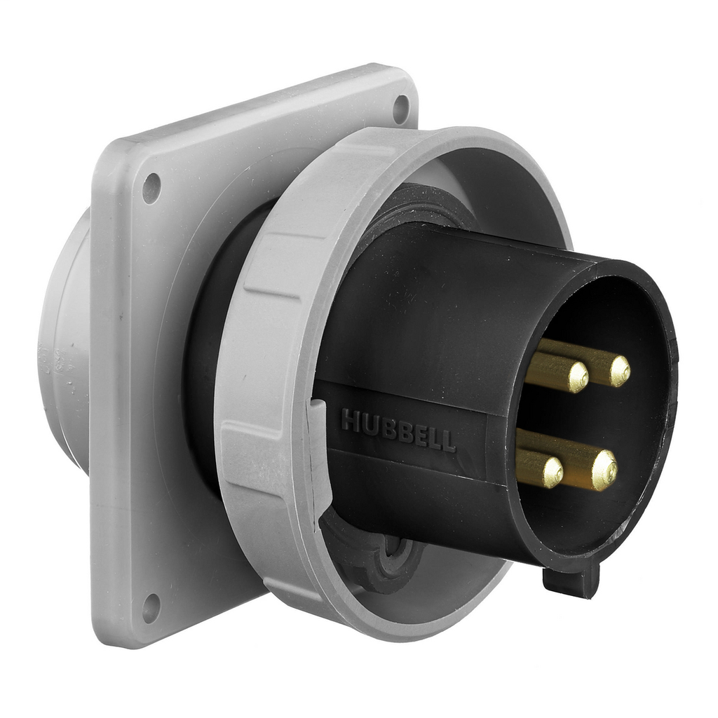 Watertight IEC Pin and Sleeve Inlet, 3P4W, 20A 3PH 600V