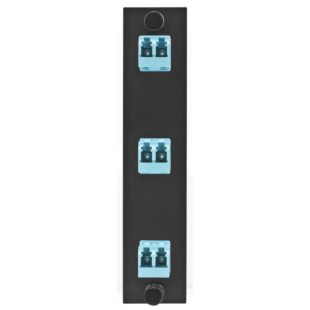 Product image for Hubbell Wiring Devices FSPLCDS3AQ 6-Fiber 3 LC Duplex Fiber Adapter Panel