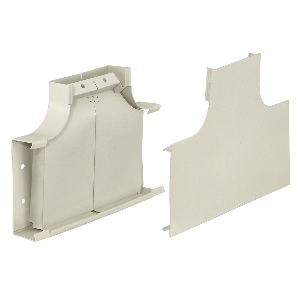 HBL4750 Series Metal Raceway, Divided Large Radius Tee, Ivory
