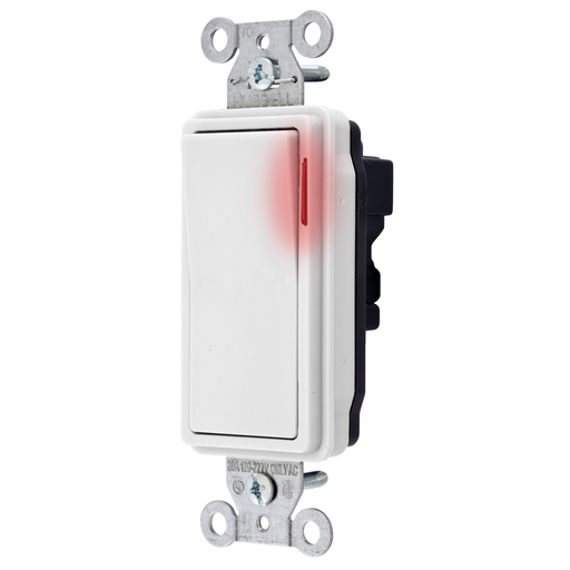 Product image for Hubbell SNAP2121PLWNA SWITCH, SNAP, DECSP, PL, 20A120/277, WH, NA