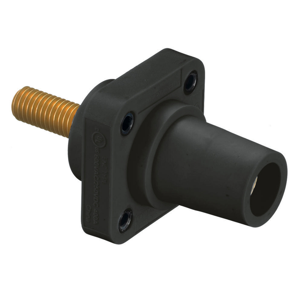 400 Amp Stud Type Panel Mount Female Receptacle, Black