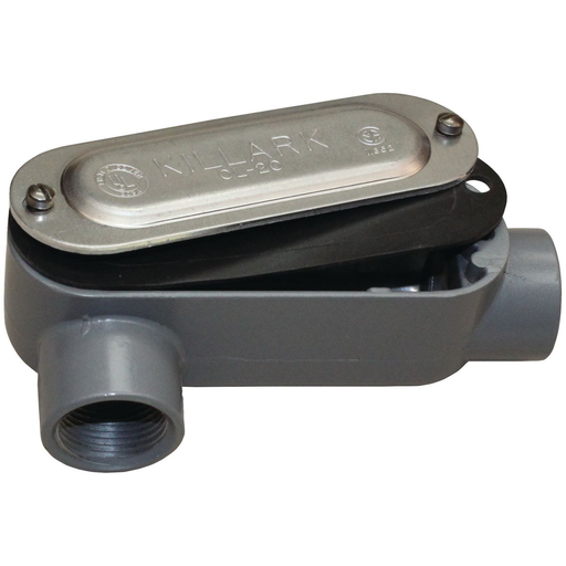 O Series/Duraloy 5 Series - Aluminum Conduit Body With Cover And Gasket- LR Type - Hub Size 1/2 Inch - Volume 4.0 Cubic Inches