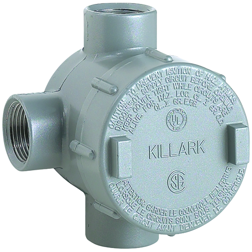 GEC SERIES FITTINGS - ALUMINUM - T TYPE OUTLET BODY - HUB SIZE 1 IN -VOLUME 19.0 CU IN