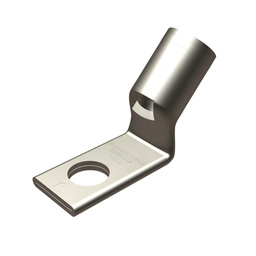 Product image for Burndy YAV28LTC38FX45 Cu Comp Terminal Flex Cond, Bvl Entry, 1 Hole/W/InspWindow, 4/0 Weld, 4/0(550/#24)DLO Flex, 4/0 AWG Code, 200 Navy, 600 V-35 kV, 3/8" Stud, 45 Deg Bent, Std bbl