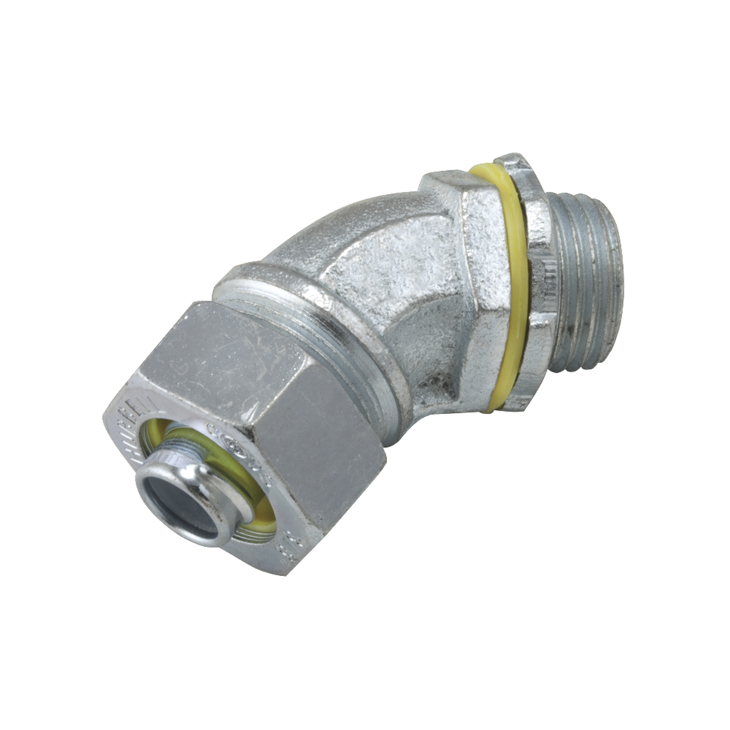 Raco 3443 3/4 Inch Malleable Iron Non-Insulated 45 Degrees Liquidtight Conduit Connector Raco 3443 3/4 Inch Malleable Iron Non-Insulated 45 Degrees Liquidtight Conduit Connector