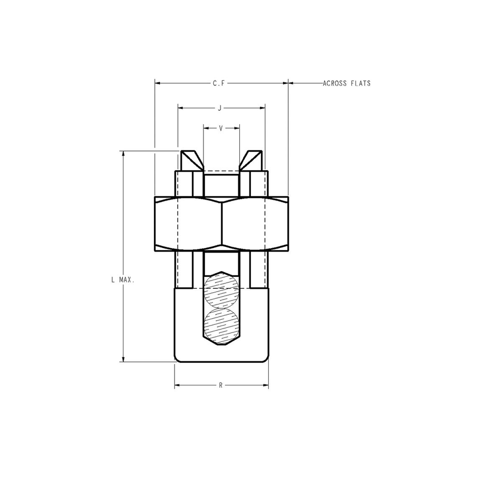 Burndy KS25 Copper Split Bolt, Cu 4 AWG1/0 AWG (Str) (Run & Tap