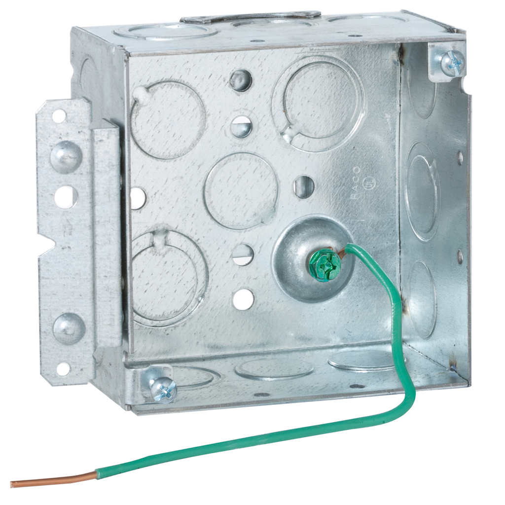 RACO 232H 4 x 4 x 2-1/8 Inch 30.3 In Pre-Galvanized Steel HM Bracket/Ceiling/Wall Mount Welded Square Box RACO 232H 4 x 4 x 2-1/8 Inch 30.3 In Pre-Galvanized Steel HM Bracket/Ceiling/Wall Mount Welded Square Box