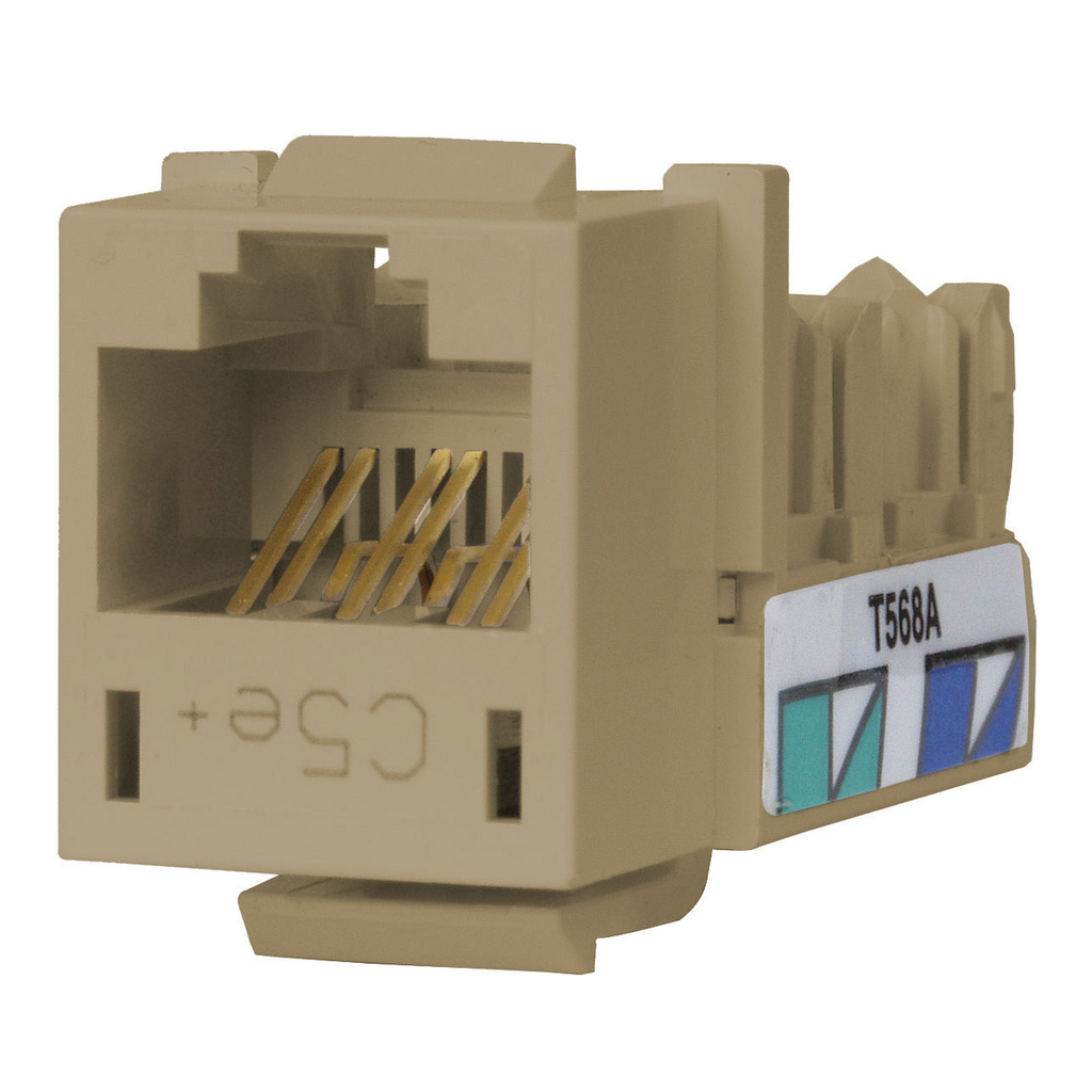 Hubbell Wiring Devices HXJ5EEI25 8-Position Ivory T568A/T568B Category 5E Modular Keystone Jack Hubbell Wiring Devices HXJ5EEI25 8-Position Ivory T568A/T568B Category 5E Modular Keystone Jack