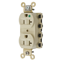 Hubbell SNAP8300IA 20 Amp 125 Volt 2-Pole 3-Wire NEMA 5-20R Ivory Straight Blade Duplex Receptacle