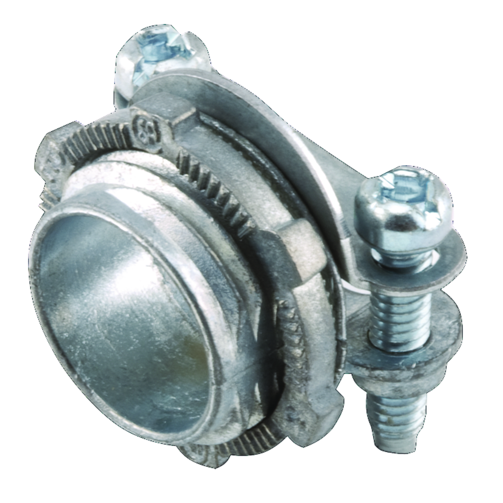 RACO 2711 1/2 Inch Die-Cast Zinc Straight Clamp Cable Connector RACO 2711 1/2 Inch Die-Cast Zinc Straight Clamp Cable Connector