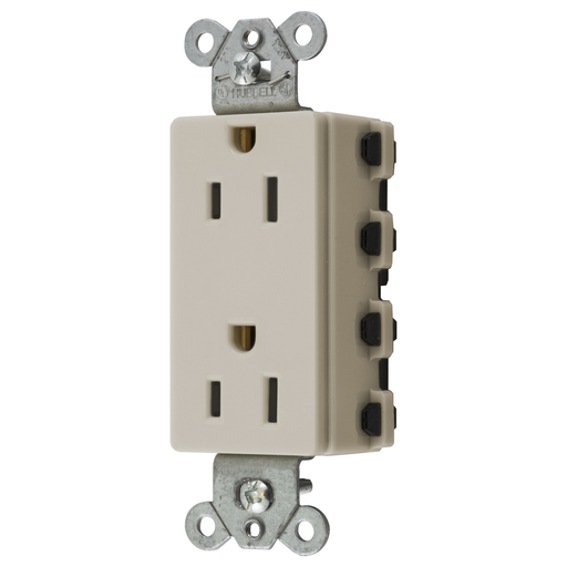 Product image for Hubbell SNAP2152LAA Snap2Connect® 15A/125V DECO, LGT ALMOND