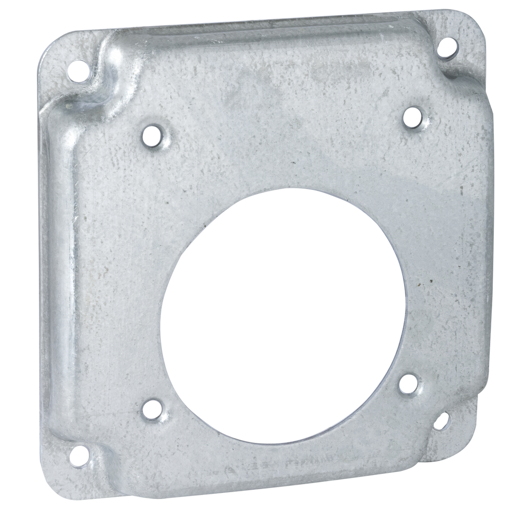 Product image for Raco 817C 4" Square Cover, Exposed Work, 2.275" dia. Receptacle, Offset