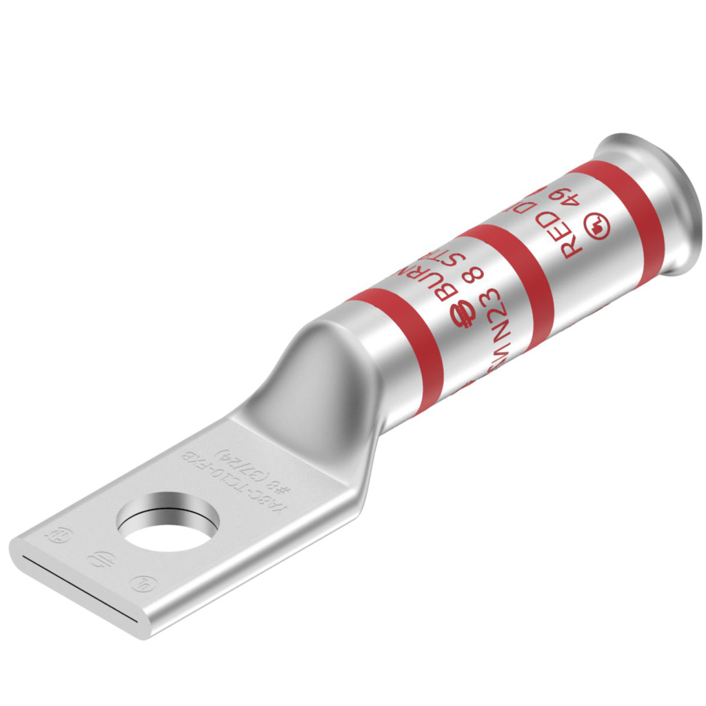 Product image for Burndy YA31TC12FXB 250 kcmil I, K, M, 262 DLO CU, One Hole, 1/2 Stud Size, Long Barrel, Bell End, Tin Plated, UL/CSA, 90.C, Up to 35kV, White Color Code, 17 or 298 Die Index