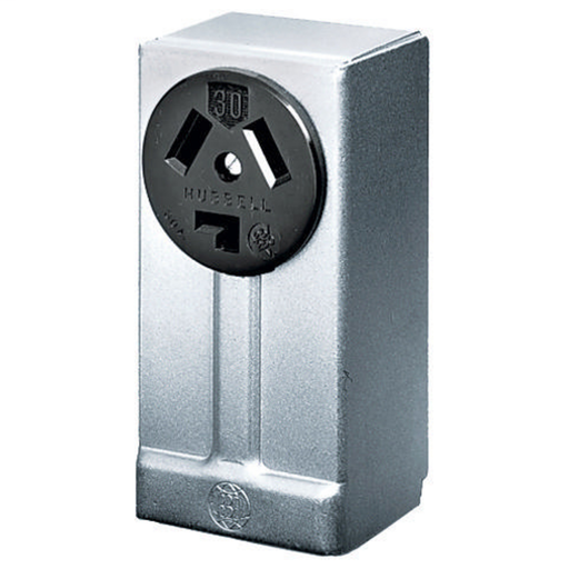 Product image for Hubbell HBL9395 Receptacle, SURF MT, 3P3W, 30A125/250V, 10-30R
