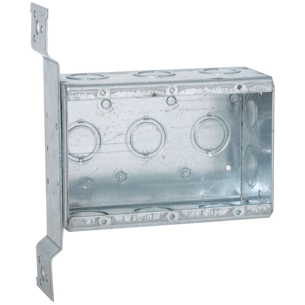 RACO 686 7-5/8 x 5-31/32 x 2-1/2 Inch 47.8 In Pre-Galvanized Steel FM Bracket Mount Multi-Device Welded Switch Box RACO 686 7-5/8 x 5-31/32 x 2-1/2 Inch 47.8 In Pre-Galvanized Steel FM Bracket Mount Multi-Device Welded Switch Box