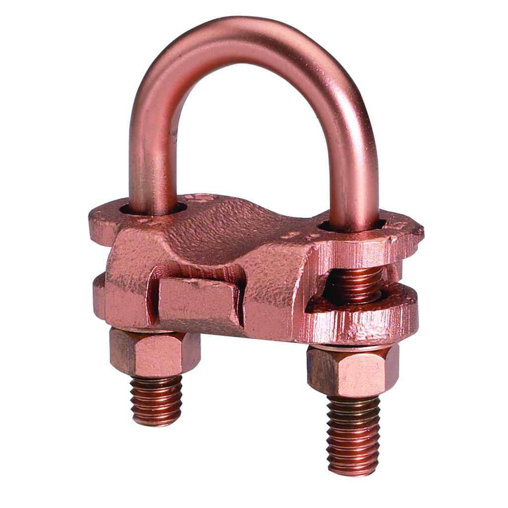 Product image for Burndy GP1434 1 Inch Threaded 300 to 500 MCM 2 Copper Cable to Rod/Pipe Grounding Connector