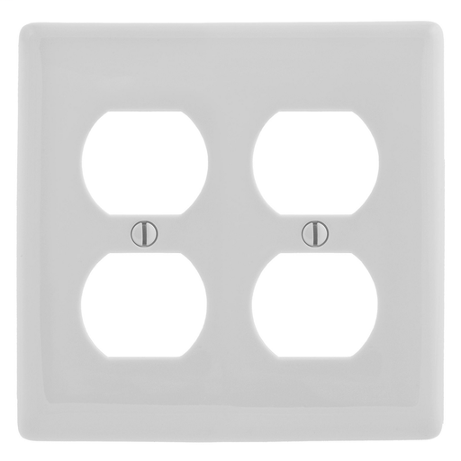 Product image for Hubbell NP82OW WALLPLATE, 2-G, 2) DUP, OW