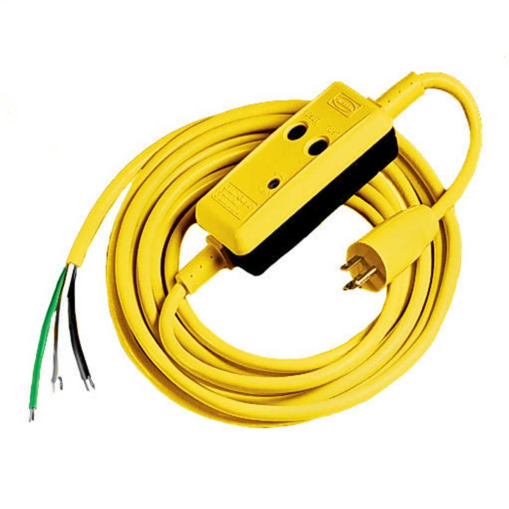 Product image for Hubbell GFPOEMMGFCI CORD, 15A 120V, 15' LEADS, MAN