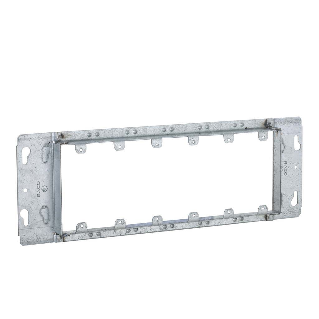 Raco 825 14-1/4 Inch 13/16 Inch Raised 28.3 In Steel 6-Gang Box Cover Raco 825 14-1/4 Inch 13/16 Inch Raised 28.3 In Steel 6-Gang Box Cover